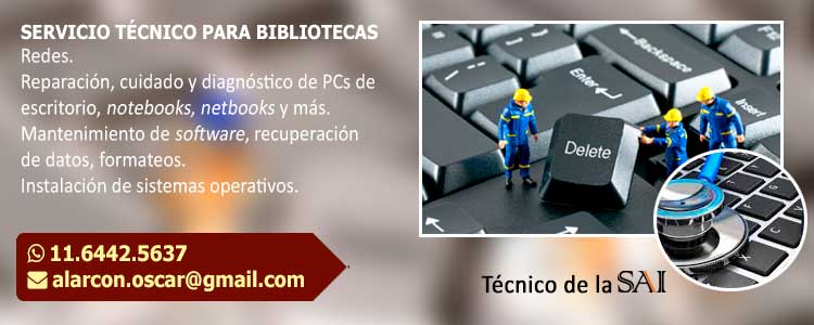 Aviso Servicio técnico de computación para bibliotecas